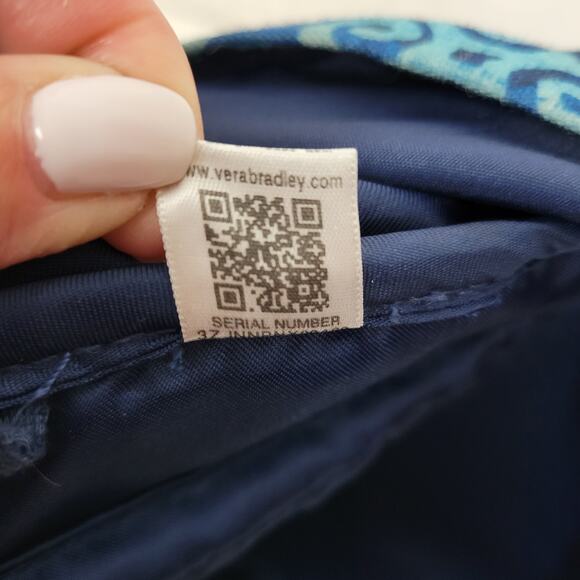 Vera Bradley Lighten Up Grand Cuban Tiles Womens Backpack Blue Laptop Bag - Picture 13 of 14